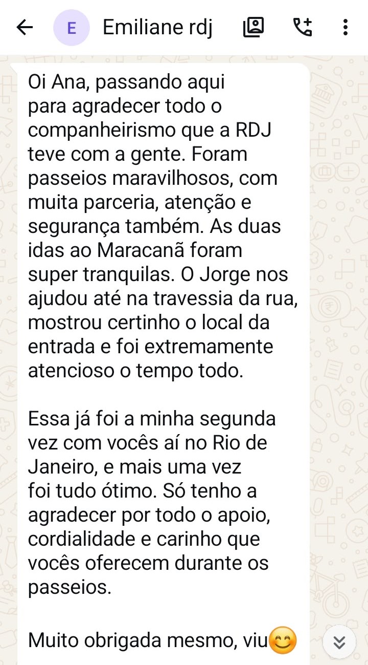 Depoimento da Emiliane pelo WhatsApp