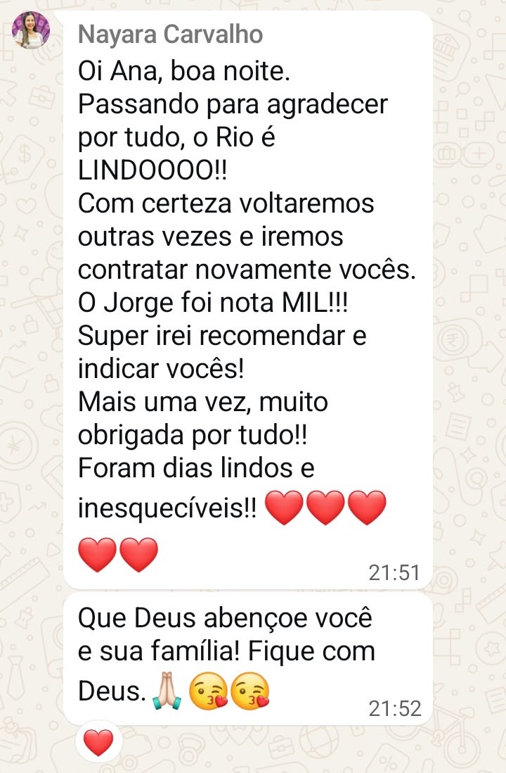 Depoimento da Nayara pelo WhatsApp